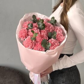 Монобукет из розовых диантусов