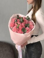 Монобукет из розовых диантусов