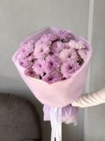 Букет из 5 фиолетовых хризантем — изображение 2